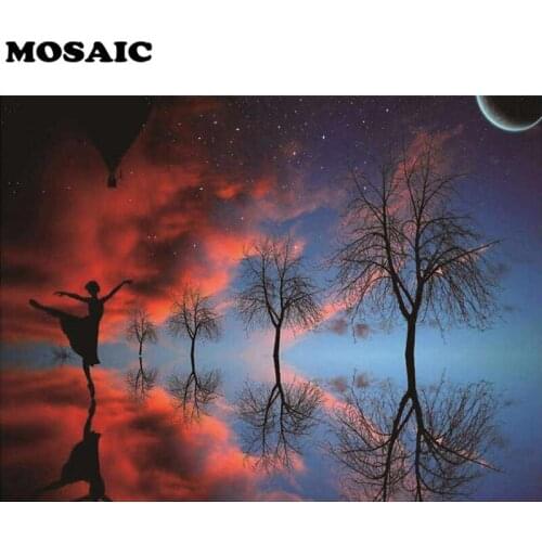 DIY Diamond Painting landscape Ballet girl Cross Stitch Mosaic embroidery Scenery Pattern Full square Rhinestone Home decor