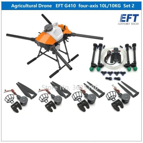 EFT New G410 Four-axis 10L 10KG Agricultural Spray Drone Frame Kit 1513mm Wheelbase Brushless Spray System X8 Power System