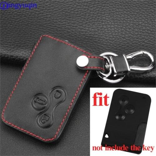 Jingyuqin maizhi 3 Buttons Remote Car Key Leather Case Key Cover for Renault Megane R.S. Scenic FOB Styling