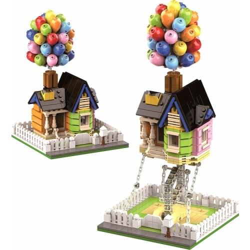555pcs Creator Technical Building Blocks Up Balloon House MOC Classic City Bricks Anti Gravity Sculptures Model Kids Toys Gift