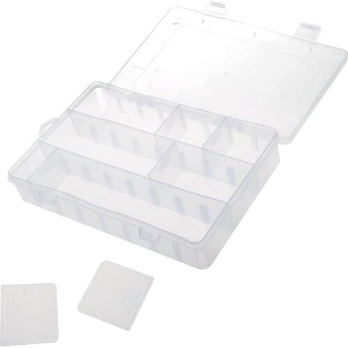 24 Grids Clear Plastic Organizer Box Sewing Tool Storage Box for Store Parts Jewelry Decorations DIY Storage Tools