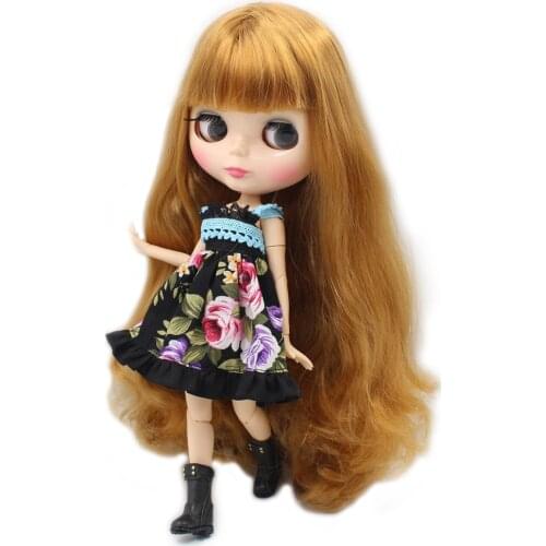 ICY DBS Blyth doll 1/6 bjd 30cm joint body natural skin brown hair with bangs/fringe diy makeup girl gift No.764A