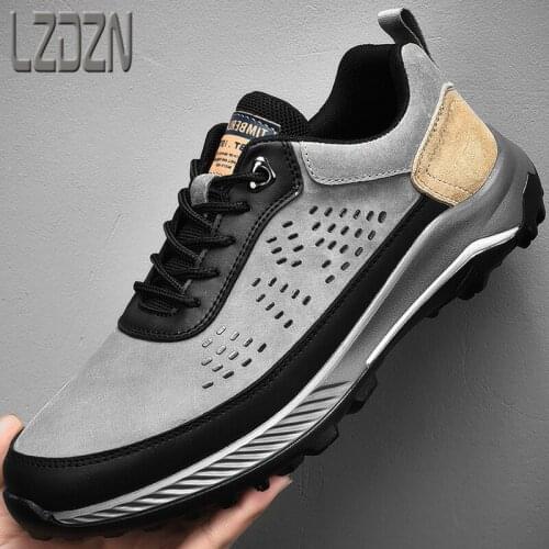 Mens Leather Shoes Vintage Manual Soft Soled British Style Travel Mens Shoes Europe Station Thick Soled Outdoor Leather Shoes