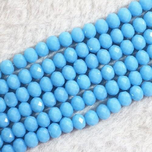 Sky Blue Diy Crystal Glass AB Color 3x4mm 4x6mm 5x8mm 8x10mm Rondelle Faceted Loose Beads 15"B735