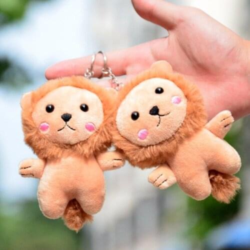 New cute 11cm plush simulation Little lion Keychain bag decoration stuffed soft doll christmas festival gift for kid friend