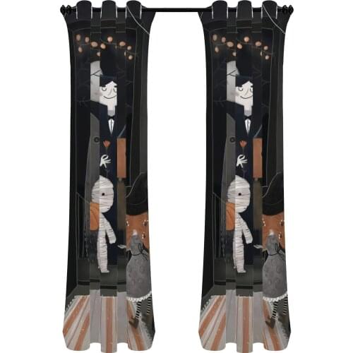 New Arrivals 2021 Halloween Themed Curtains With Spooky Haunted Atmosphere Printed Children Adult Living Room And Bedroom Curtai