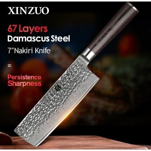 XINZUO 6.8 inch Slicing Knife 67 layer Damascus Stainless Steel Kitchen Knife Hot Selling Home Chef Knife Pakkawood Handle