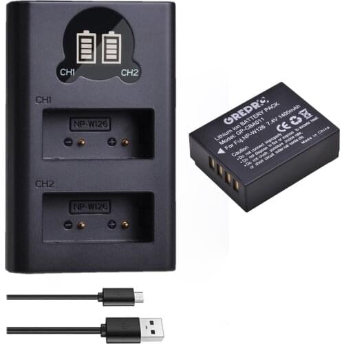 NP-W126 NP-W126s NP W126 W126s Battery with Type-c Charger for Fujifilm X-T20, X-T3, XT30, XT20, X-T2, X-T1, X-T100
