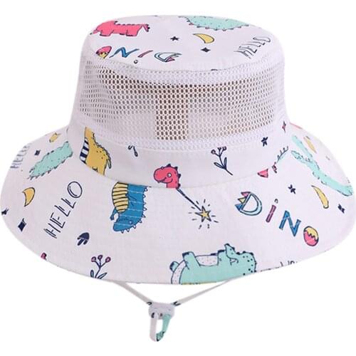 New Fashion Unisex Kids Girls Bucket Hat Breathable Cartoon Animal Print Sunscreen Sunshade Hat Beach Sun Hat Outdoor Accessorie