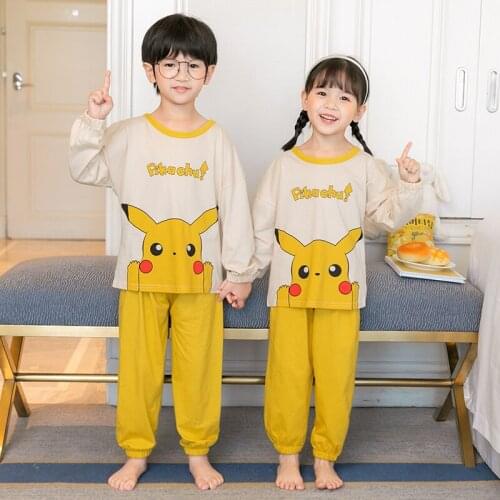 6 Style 2021 New Autumn Children Pyjamas For Boys And Girls Pure Cotton Cartoon Kid Tracksuit Home Wear Travel Casual Style