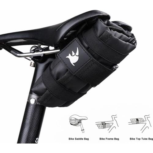 Portable Bicycle Tool Storage Bag Folding Front Tube Tool Bag Black Road Mountain Bike Saddle Bag