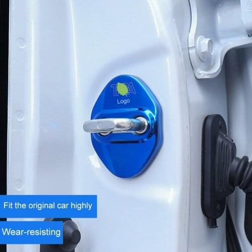 QHCP Car Door Lock Guard Cover Protective Sticker 4Pcs/Set Stainless Steel Special For Toyota Camry 2018 Car Styling Accessories