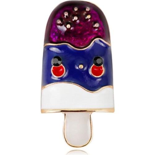 Multicolor Ice Cream Enamel Pin Brooches For Women Men Kid Gifts Gold Color Alloy Badge On A Backpack Cream Brooch Jewelry Gifts