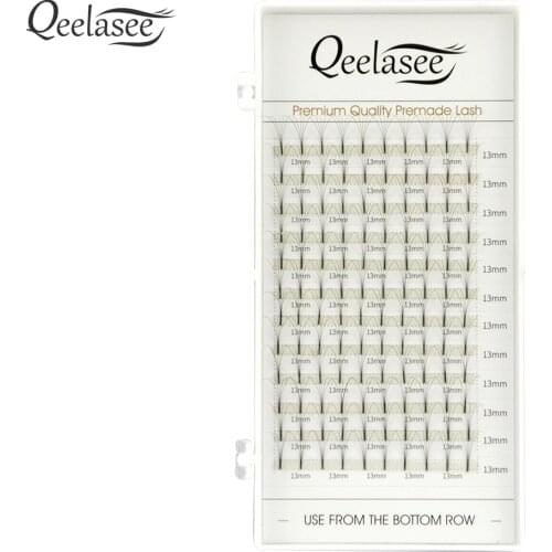 Qeelasee New 3D/5D/6D Long Stem Pre Made Volume Fans Faux Mink Premade Russian Volume Eyelash Extension Makeup Lashes