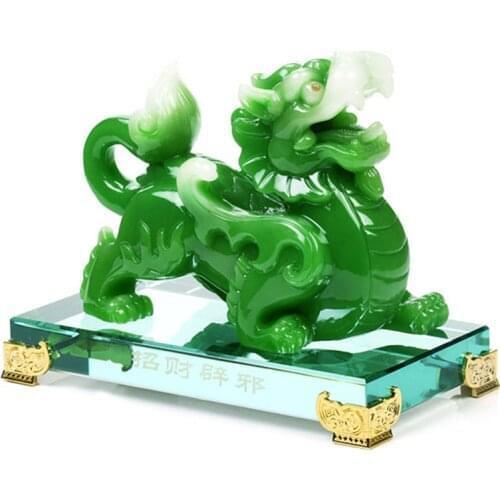 Modern pixiu mascot figurines, both male and female, art an Mythical Wild Animal Jade Medallion mascot of good luck