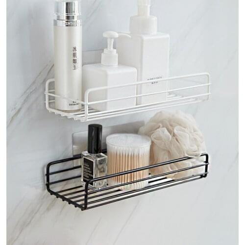 No-perforating shelving bathroom wall hanging shower gel storage shelf square finishing shelf storage shelf