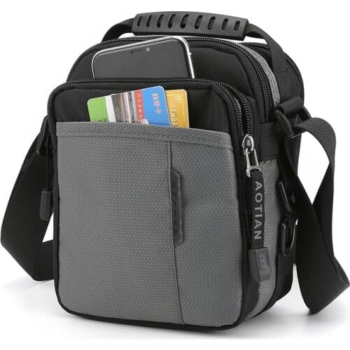 Crossbody Bags For Men Sling Small Shoulder Bag Vintage Office Messenger Fashion Work Business Designer Phone Black Oxford cloth