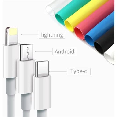 Use For iPhonecable Android cable headphone Insulated Heat Shrink Tube Set Polyolefin Heat Shrink Tubing Kit Wire Cable Sleeves