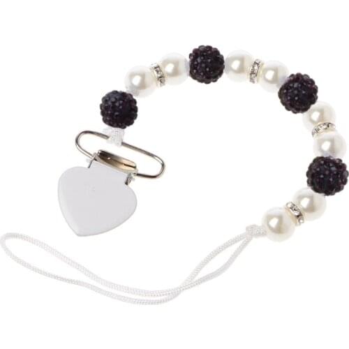 Handmade Bling Crystal Princess Baby Pacifier Chain Chupeta Nipples Dummy Clips