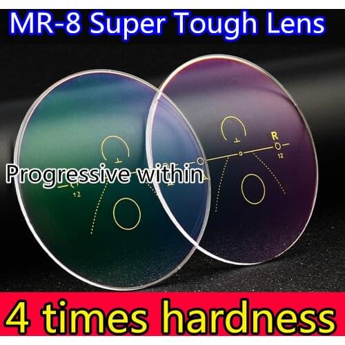 Progressive multi-focal lenses 1.56 1.61and 1.67 aspherical plating green film myopia high molecular lenses for 2pcs