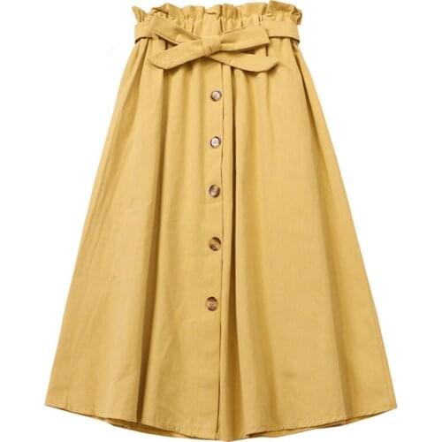 Women Skirts Fashion New Korean High Waist Single-breasted Skirt Female Spring Summer High waist A word Skirts Ladies Skirt T304