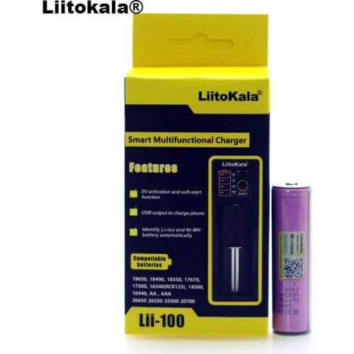 Liitokala Lii-100 Charger +1.2V 3.7V 3.2V AA 18650 18350 26650 21700NiMH Lithium Battery INR-18650 Battery 26FM 2600mAh
