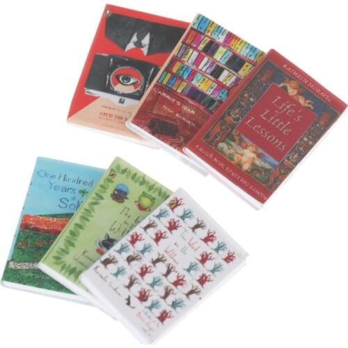 1/6Pcs 1:12 Dollhouse Miniature Book Model Notebook Doll House Study Decor Dollhouse Accessories