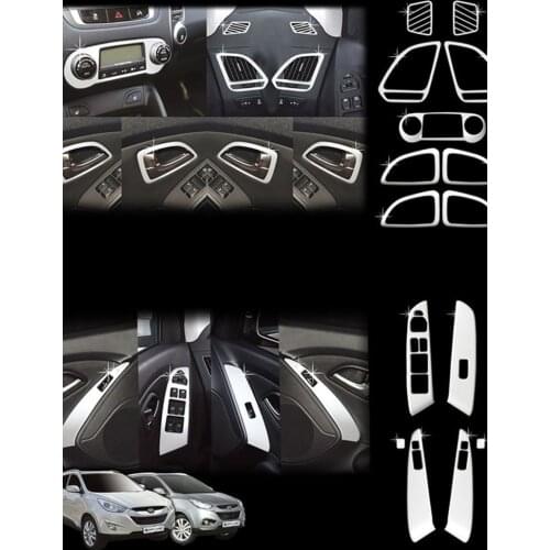13pcs For Hyundai IX35 2010 2011 2012 Abs Chrome Interior Trim Inner Molding Decoration Trim Car Auto Accessories