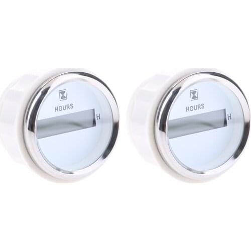 2pcs Mechanical Hour Meter Gauge - Professional Engine Hourmeter for Boat /Auto/ ATV /UTV /Snowmobile /Lawn Tractors Generators