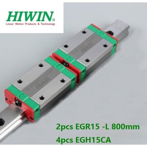 2pcs origial Hiwin rail EGR15 -L 800mm linear guide + 4pcs EGH15CA carriage blocks for CNC router