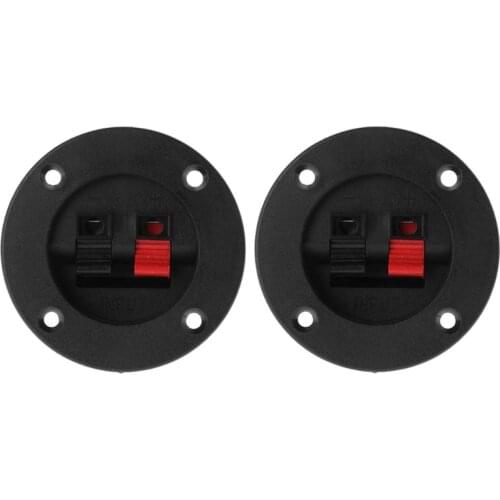 2PCS Terminal Round Cup Connector Parts Express Spring Clip Double Binding Post Screw Wire Gold Car Subwoofer Speaker