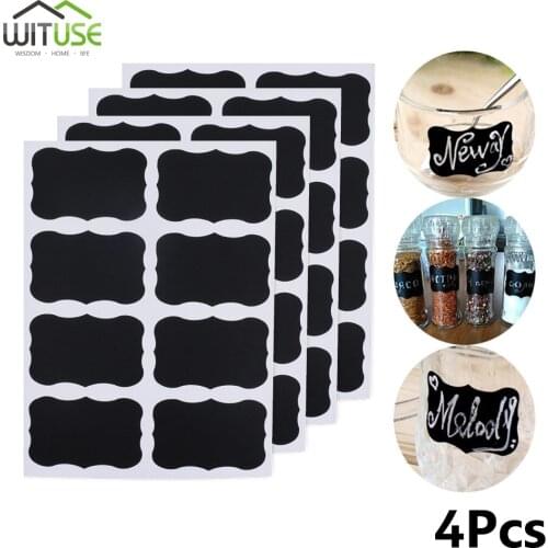 32pcs/4 sets Blackboard Spice Sticker Reusable Jam Labels Kitchen Stickers Organizer Wall Sticker home decor Chalkboard Label