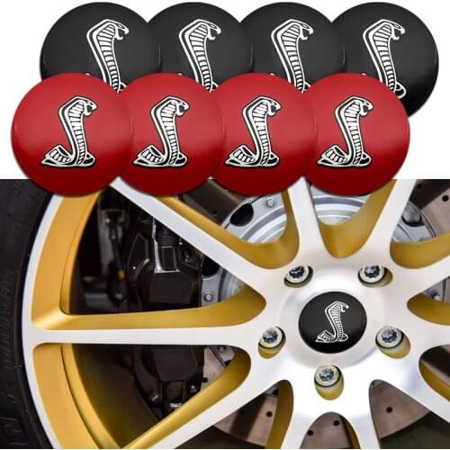 56mm Cobra Snake Logo Car Tire Wheel Center Hubcaps Sticker Emblem Cover Badge Accessories for Ford Mustang GT500 SVT Shelby