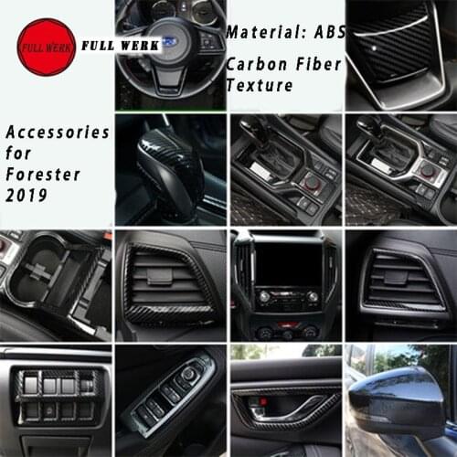 ABS Carbon Fiber Texture Interior Decoration Trim Frame Cover Sticker for Subaru Forester 19 Car Styling Accessories