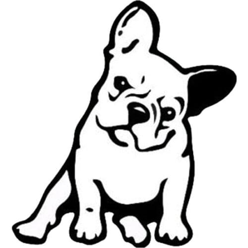 Adeeing 11.5*12.7CM French Bulldog Dog Vinyl Decal Window Decoration Lovely Animal Black/Silver Auto Cartoon Car Stickers
