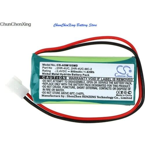 Cameron Sino 800mAh Battery 2HR-4UC, 2HR-4UC-MC-2 for Air Shields-Vickers JM103 Jaundice Mete