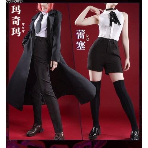 Anime! Chainsaw Man Makima Bomb Handsome Uniform Cosplay Costume Halloween Party Role Play Outfit Daily Clothing Women 2021 NEW
