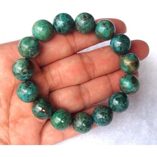 Free Shipping Natural Chrysocolla Round 13mm Beads Stretch Bracelet Women Jewelry Accessories Weddings Parties Birthday Gift