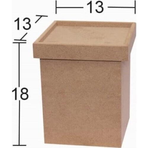 KU385 Large Storage Box, Unpainted Raw Wood Mdf Box