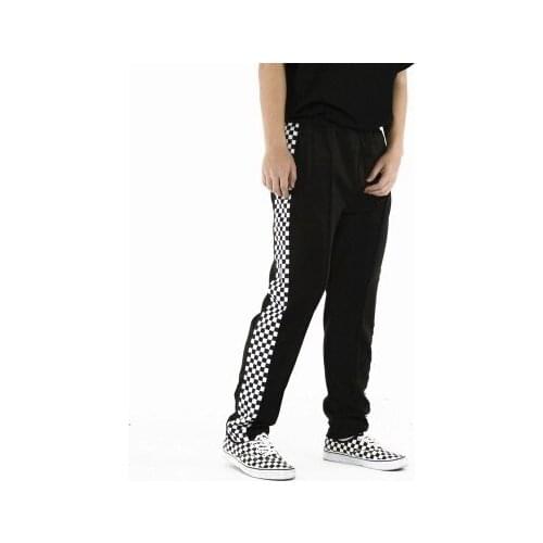 Mens Side Plaid Pants Casual retro Pants School Trousers Male Elastic Waist Fashion Straight Joggers Sweatpants Wiz Khalifa