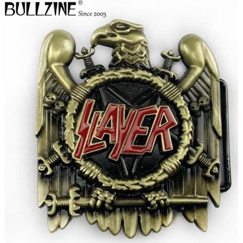Bullzine zinc alloy music belt buckle with pewter finish FP-02905 suitable for 4cm width snap on belt