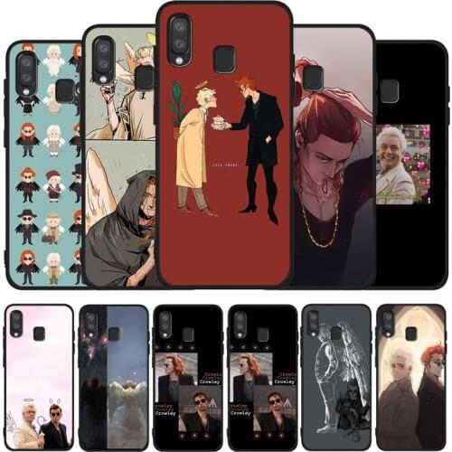 Good Omen wallpaper black Phone Case For Samsung A10 M10 A20 A30 A40 A50 A30S M20 M30 M30S M40 A60 A01 A21 A31 A51 A71 A20E