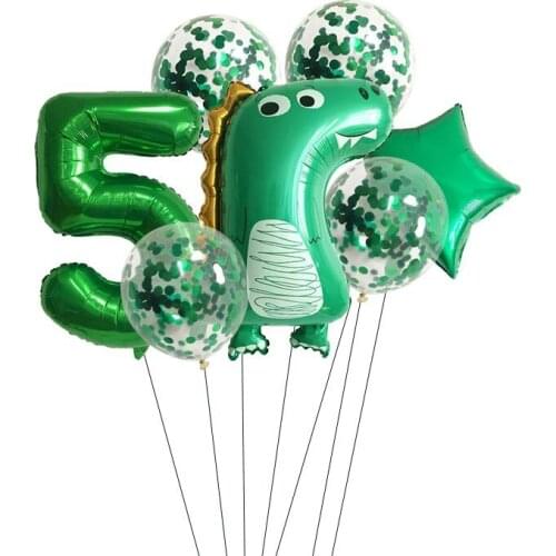 1 Set Dinosaur Digital Balloon Boys Animal Balloon Happy Birthday Balloon Baby Kids Birthday Party Jurassic World Decor Supplies