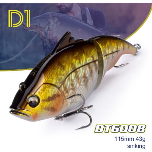 D1 Sea or fresh water Vibration Fishing Lure Sinking 115mm 43g big Wobbler Crankbaits Graceful swimming style VIB of bass tuna