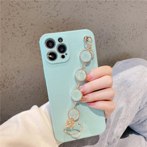 For OPPO A54 A73 5G A55 A74 A93 A94 A5 A9 A31 A53S 2020 A33 A91 A72 A52 A15 A12 AX5S Marble Bracelet Liquid Silcioen TPU Case