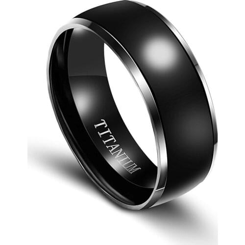 Monla Meaeguet Classic 100% Titanium Wedding Rings For Men Black Rock Punk Rings 8MM Wide Engagement Accessories Anel Jewelry