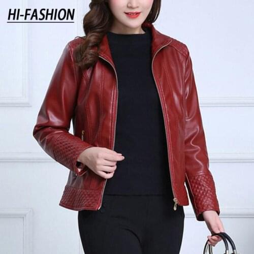 Large Size 6Xl 2021 Spring and Autumn New Long Womens Leather Jacket Middle-Aged Mother Loaded Leather Coat Female Outerwear