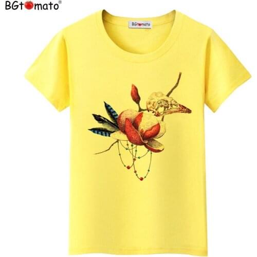 BGtomato Factory store hot sale flower shirt women top tees casual t shirt women cheap sale clothes cool t-shirt plus size