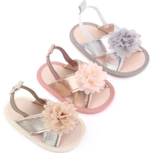2021 New Baby Summer Shoes Cute Flower Newbore PU Leather First Walkers Soft Sole Infant Girls Princess Shoes