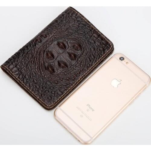 New Alligator Pattern Genuine Leather Passport Cover Men Vintage Bifold Cover Passport Top Cow Leather Cover on The Passport